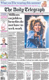 The Daily Telegraph front page for 25 May 2023