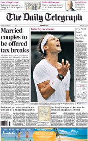 The Daily Telegraph (UK) Newspaper Front Page for 25 June 2013