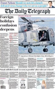 The Daily Telegraph (UK) Newspaper Front Page for 25 June 2021