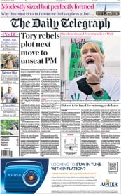 The Daily Telegraph front page for 25 June 2022
