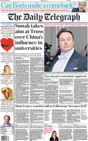 The Daily Telegraph (UK) Newspaper Front Page for 25 July 2022