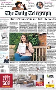 The Daily Telegraph (UK) Newspaper Front Page for 25 August 2017