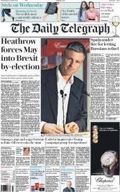 The Daily Telegraph (UK) Newspaper Front Page for 26 October 2016
