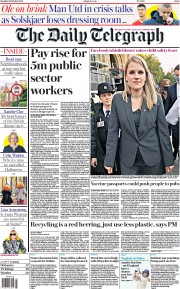 The Daily Telegraph (UK) Newspaper Front Page for 26 October 2021