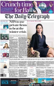 The Daily Telegraph (UK) Newspaper Front Page for 26 November 2016