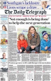 The Daily Telegraph (UK) Newspaper Front Page for 26 November 2022