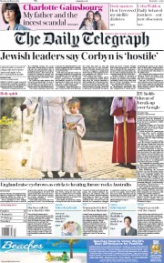 The Daily Telegraph (UK) Newspaper Front Page for 26 March 2018