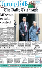 The Daily Telegraph (UK) Newspaper Front Page for 26 March 2019