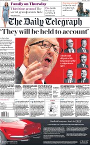 The Daily Telegraph (UK) Newspaper Front Page for 26 April 2018