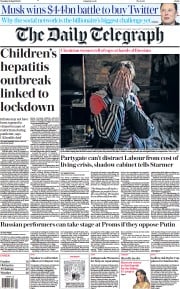 The Daily Telegraph (UK) Newspaper Front Page for 26 April 2022