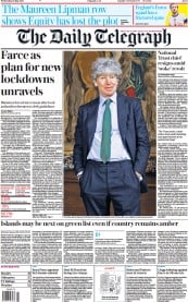 The Daily Telegraph (UK) Newspaper Front Page for 26 May 2021