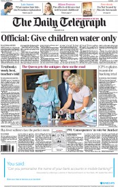 The Daily Telegraph (UK) Newspaper Front Page for 26 June 2014