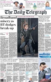 The Daily Telegraph (UK) Newspaper Front Page for 26 July 2016