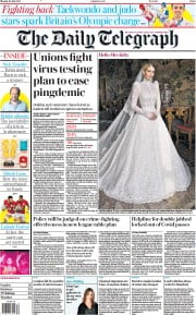 The Daily Telegraph (UK) Newspaper Front Page for 26 July 2021