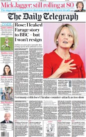 The Daily Telegraph (UK) Newspaper Front Page for 26 July 2023