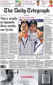 The Daily Telegraph (UK) Newspaper Front Page for 26 August 2013