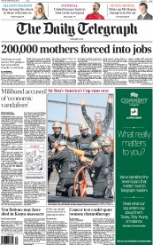 The Daily Telegraph (UK) Newspaper Front Page for 26 September 2013