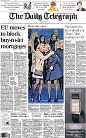 The Daily Telegraph (UK) Newspaper Front Page for 26 September 2014