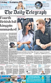 The Daily Telegraph (UK) Newspaper Front Page for 26 September 2017
