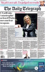The Daily Telegraph (UK) Newspaper Front Page for 26 September 2022