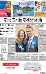 The Daily Telegraph (UK) Newspaper Front Page for 27 January 2018