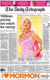The Daily Telegraph Newspaper Front Page (UK) for 27 March 2014