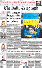 The Daily Telegraph (UK) Newspaper Front Page for 27 March 2023