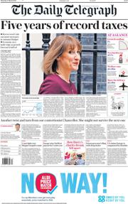 The Daily Telegraph front page for 27 March 2025