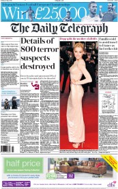 The Daily Telegraph (UK) Newspaper Front Page for 27 May 2016