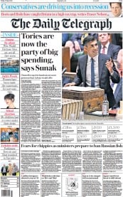 The Daily Telegraph (UK) Newspaper Front Page for 27 May 2022