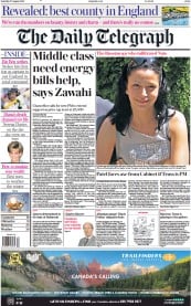 The Daily Telegraph (UK) Newspaper Front Page for 27 August 2022