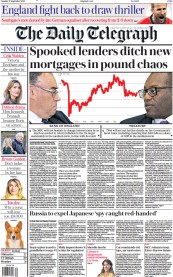 The Daily Telegraph (UK) Newspaper Front Page for 27 September 2022