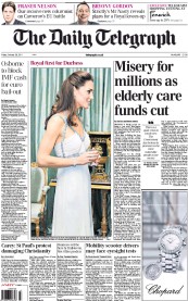The Daily Telegraph (UK) Newspaper Front Page for 28 October 2011