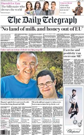 The Daily Telegraph (UK) Newspaper Front Page for 28 October 2015