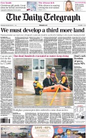 The Daily Telegraph (UK) Newspaper Front Page for 28 November 2012