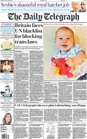The Daily Telegraph front page for 28 November 2023