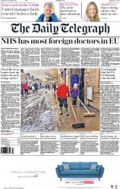 The Daily Telegraph (UK) Newspaper Front Page for 28 December 2015