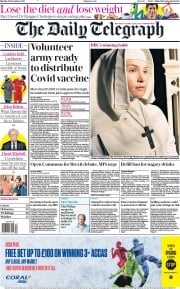 The Daily Telegraph (UK) Newspaper Front Page for 28 December 2020