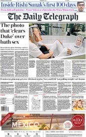 The Daily Telegraph (UK) Newspaper Front Page for 28 January 2023