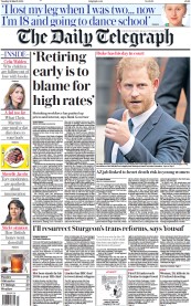 The Daily Telegraph (UK) Newspaper Front Page for 28 March 2023