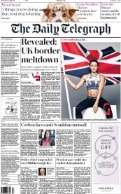 The Daily Telegraph (UK) Newspaper Front Page for 28 April 2016