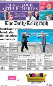 The Daily Telegraph (UK) Newspaper Front Page for 28 April 2018