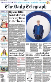 The Daily Telegraph (UK) Newspaper Front Page for 28 April 2021