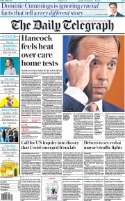 The Daily Telegraph (UK) Newspaper Front Page for 28 May 2021