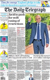 The Daily Telegraph (UK) Newspaper Front Page for 28 June 2021