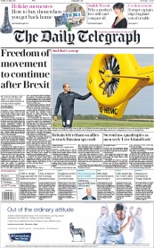 The Daily Telegraph (UK) Newspaper Front Page for 28 July 2017
