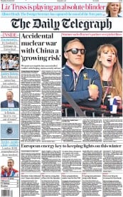 The Daily Telegraph front page for 28 July 2022