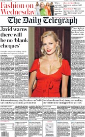 The Daily Telegraph (UK) Newspaper Front Page for 28 August 2019