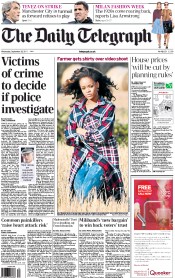 The Daily Telegraph (UK) Newspaper Front Page for 28 September 2011