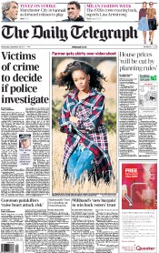 The Daily Telegraph (UK) Newspaper Front Page for 28 September 2011